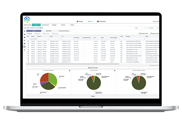 capture d'écran des alarmes paramétrables d'évaluation sur le logiciel Épices