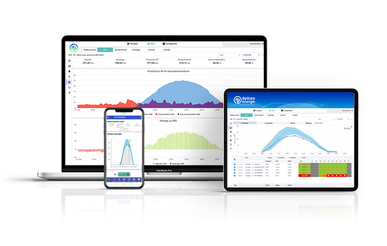 captures d'écran du logiciel Épices en version web et mobile