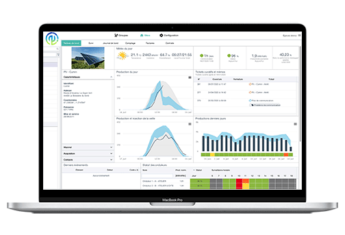 mise en situation du tableau de bord du logiciel Épices dans un ordinateur